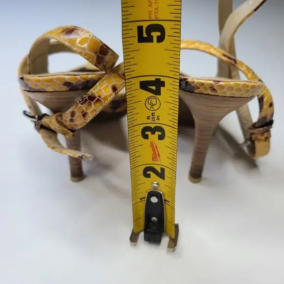 Donald J. Pliner Couture Python Leather Pumps Ankle Wrap Heels Size 7.5 M - Picture 7 of 7